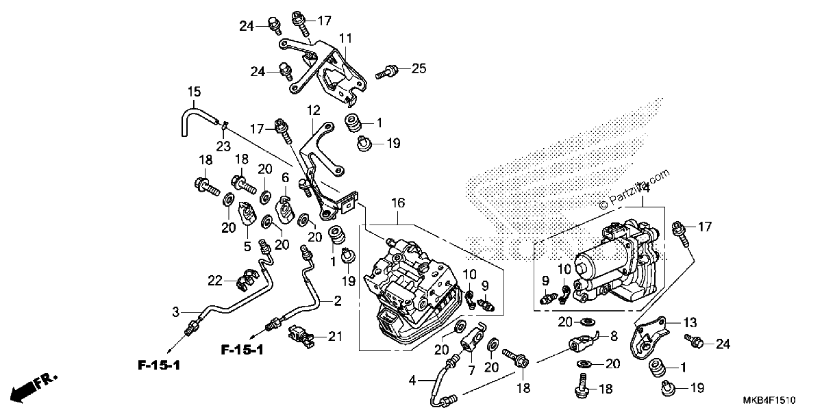 Diagrama de REAR POWER UNIT REAR VALVE UNIT