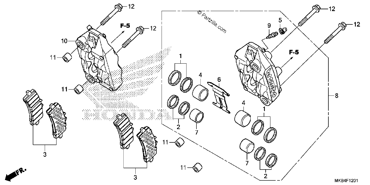 Diagrama de FRONT BRAKE CALIPER 2