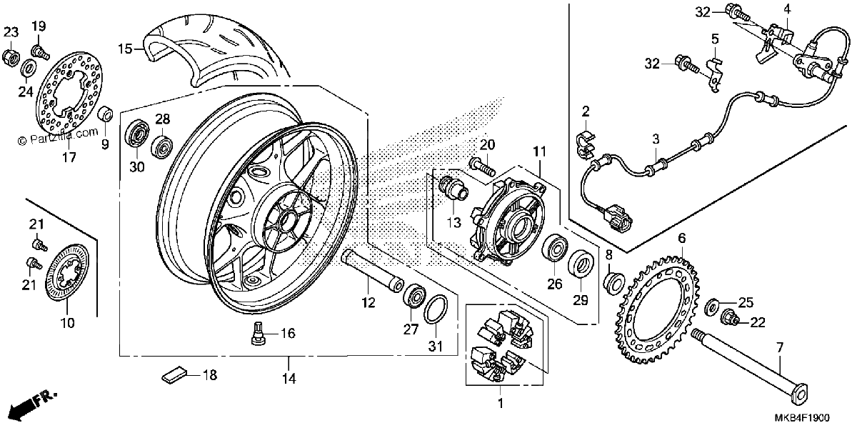 Diagrama de REAR WHEEL