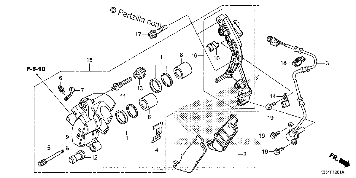 Diagrama de FRONT BRAKE CALIPER ABS