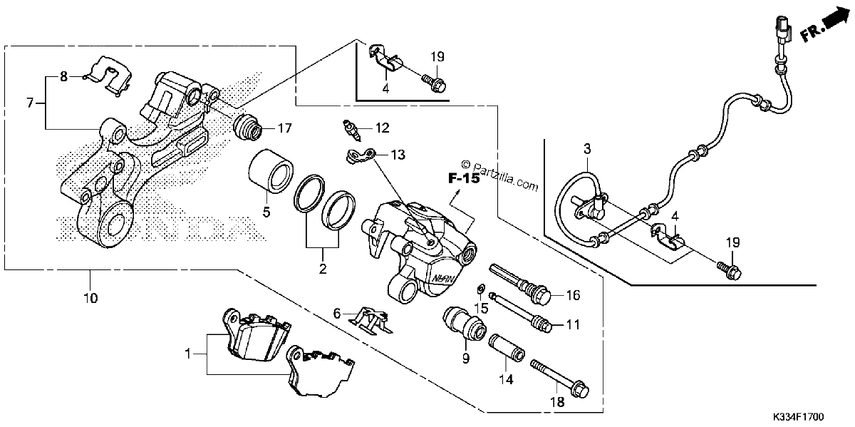 Diagrama de REAR BRAKE CALIPER