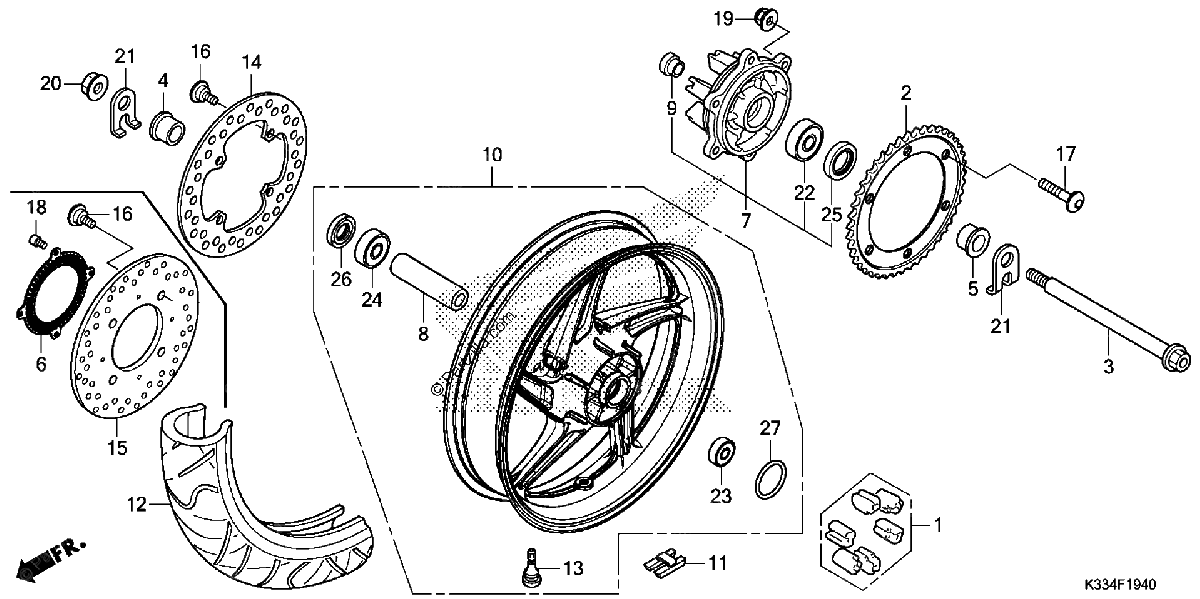 Diagrama de REAR WHEEL
