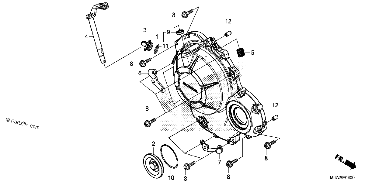 Diagrama de RIGHT CRANKCASE COVER