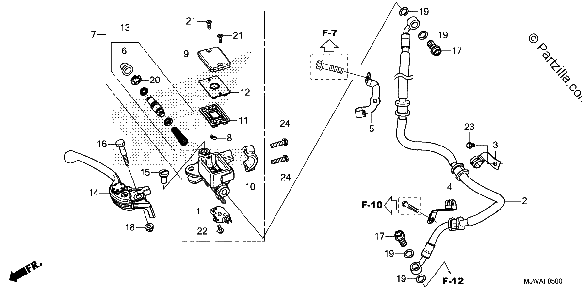 Diagrama de FRONT BRAKE MASTER CYLINDER 1