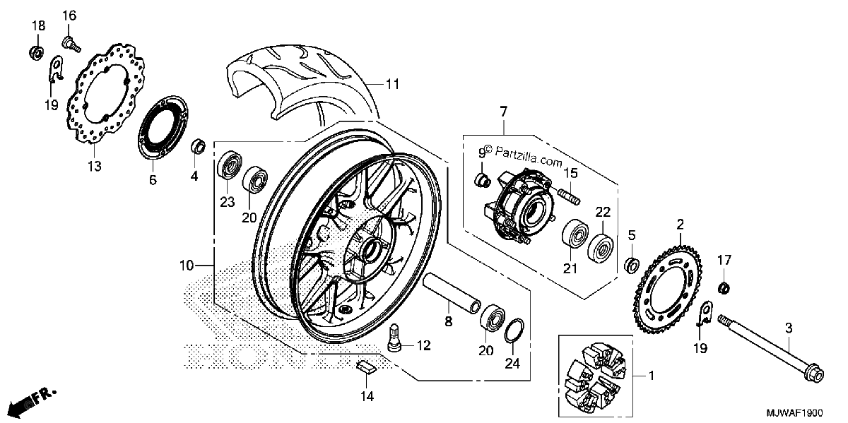 Diagrama de REAR WHEEL