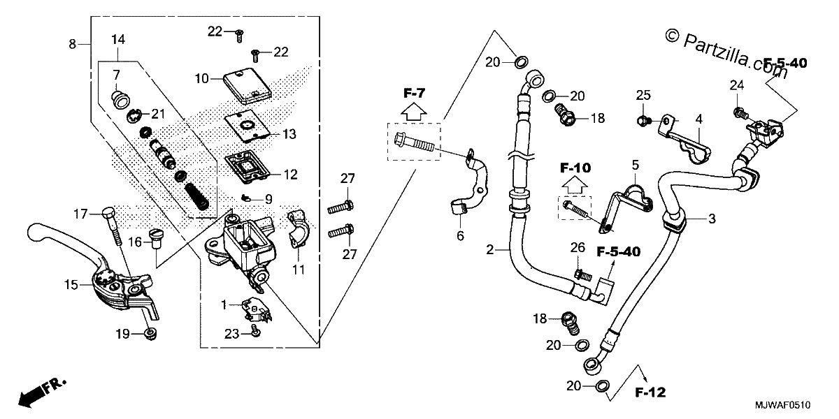 Diagrama de FRONT BRAKE MASTER CYLINDER 2