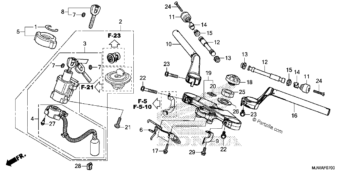 Diagrama de HANDLEBAR TOP BRIDGE