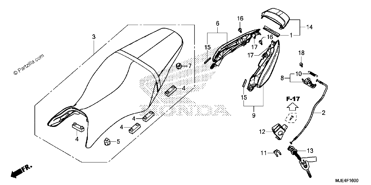 Diagrama de SEAT REAR COWL