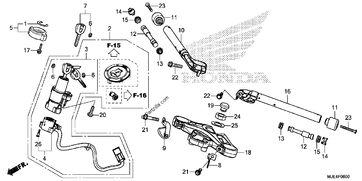 Diagrama de HANDLEBAR TOP BRIDGE