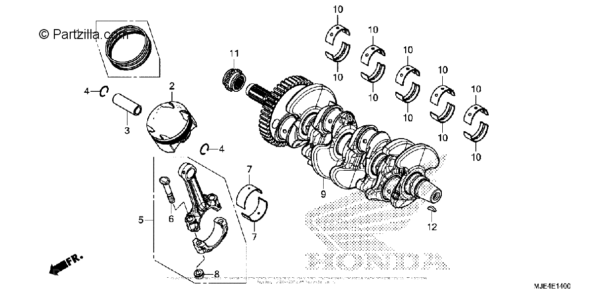 Diagrama de CRANKSHAFT PISTON