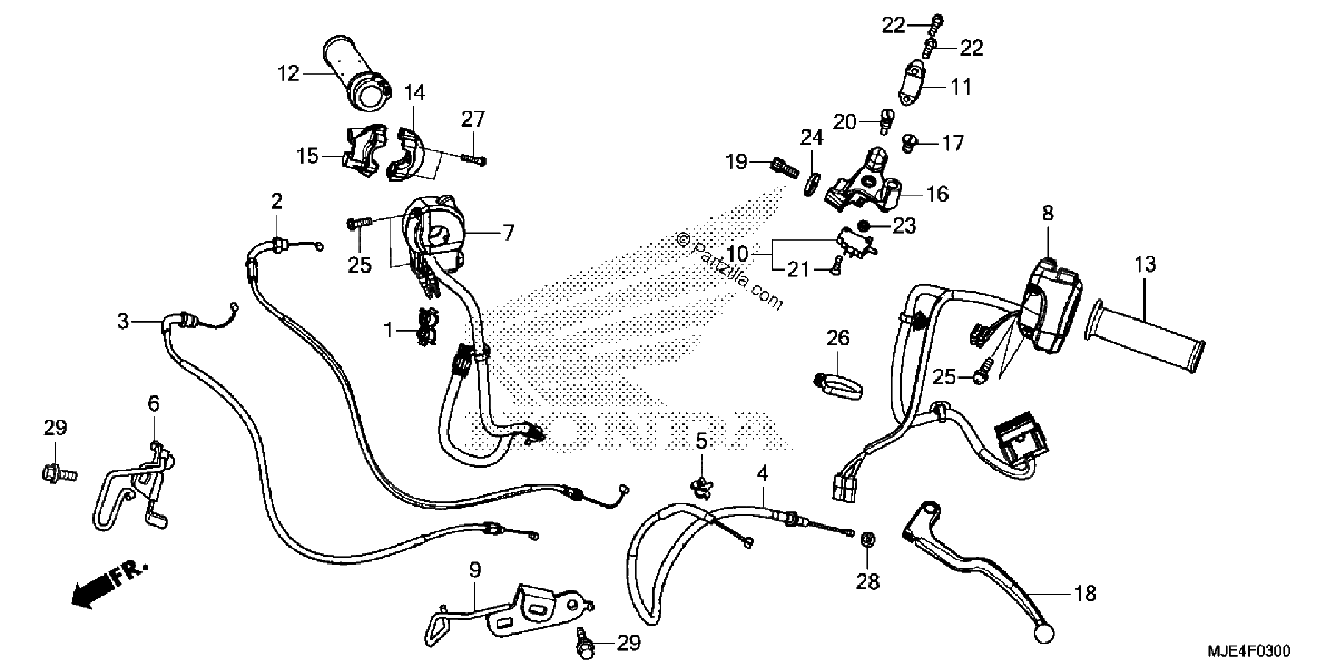 Diagrama de HANDLE LEVER SWITCH CABLE