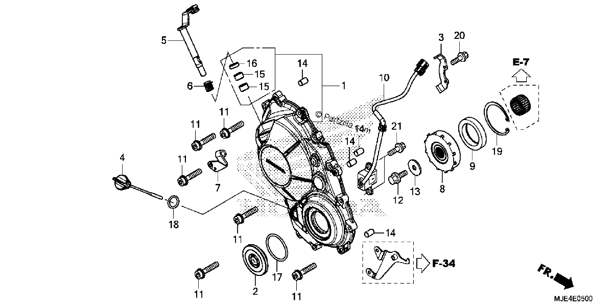 Diagrama de RIGHT CRANKCASE COVER