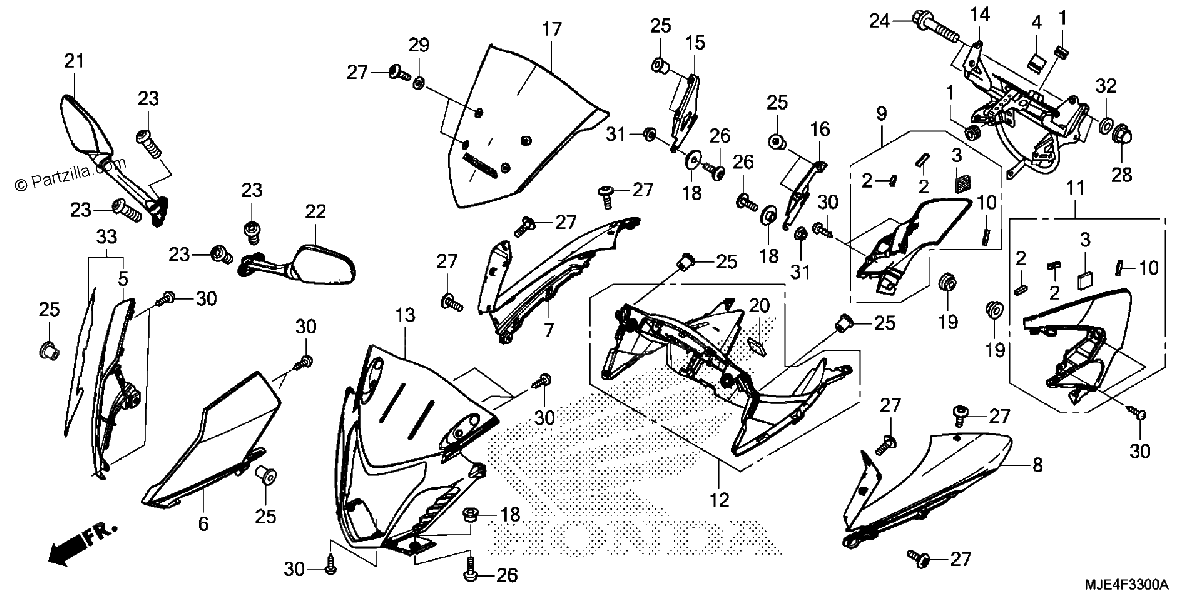 Diagrama de UPPER COWL