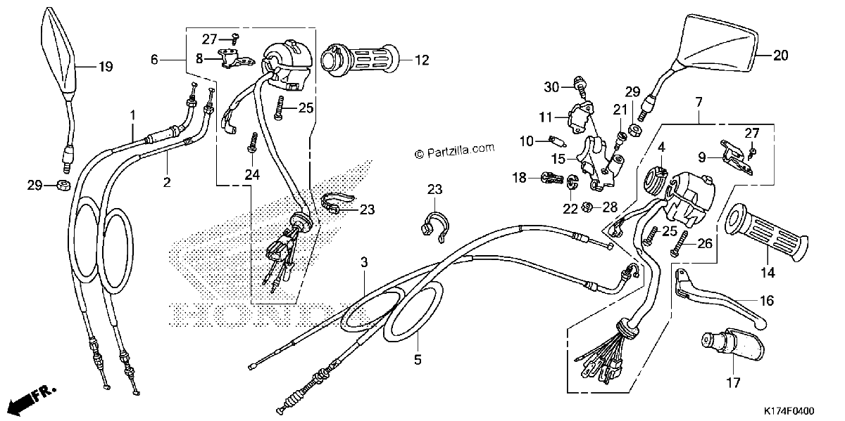 Diagrama de HANDLE LEVER SWITCH CABLE