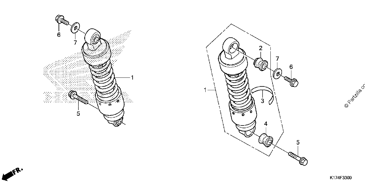 Diagrama de REAR SHOCK ABSORBER
