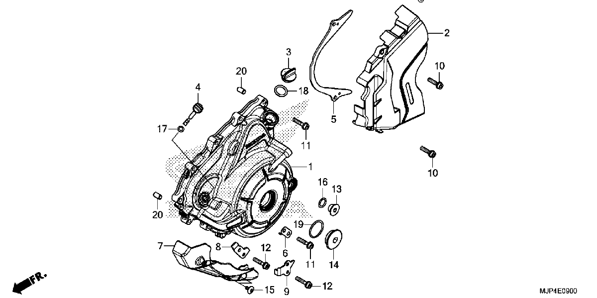Diagrama de LEFT CRANKCASE COVER