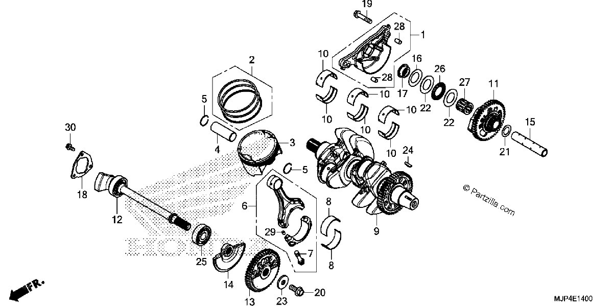 Diagrama de CRANKSHAFT PISTON
