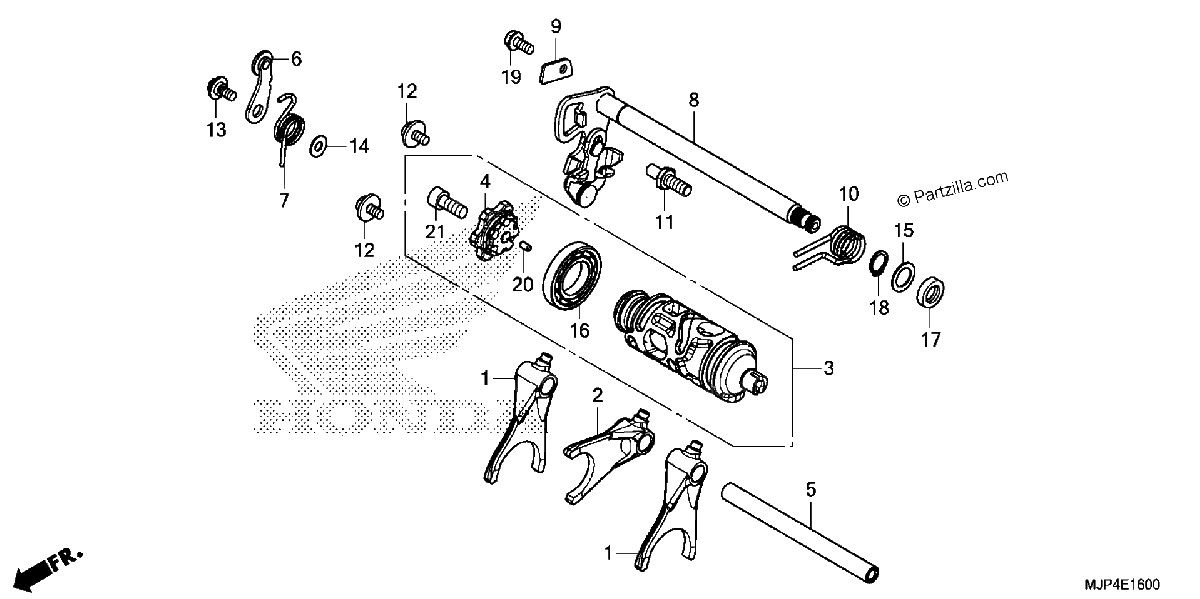 Diagrama de GEARSHIFT DRUM 1
