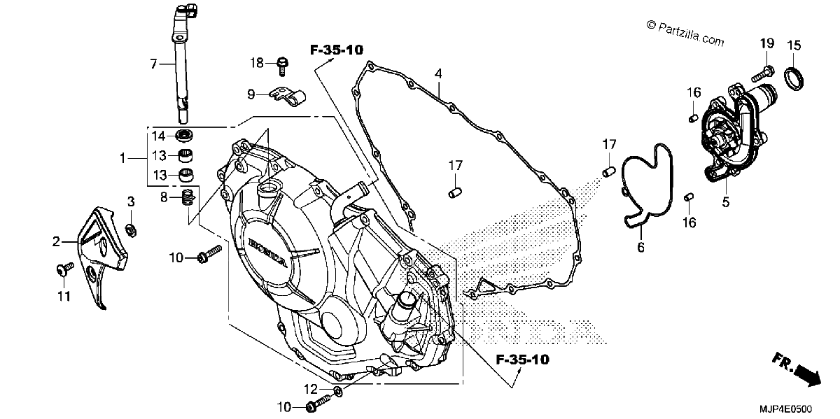 Diagrama de RIGHT CRANKCASE COVER 1