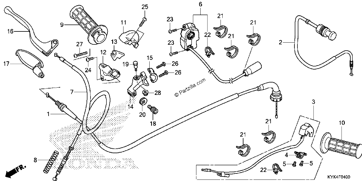 Diagrama de HANDLE LEVER SWITCH CABLE