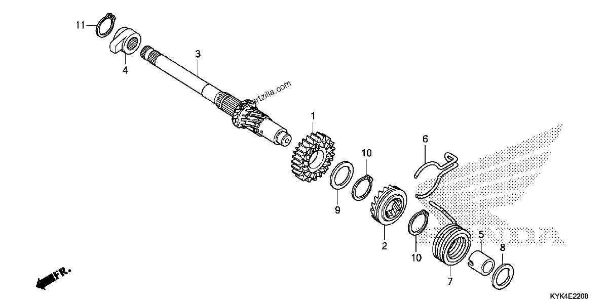 Diagrama de KICK STARTER SPINDLE
