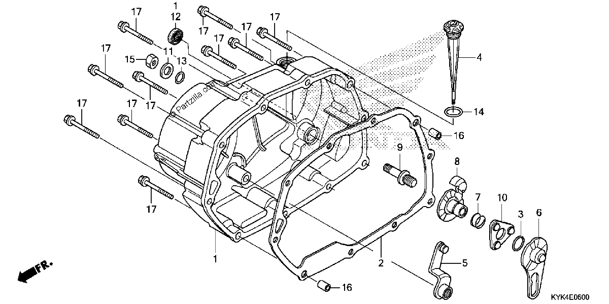 Diagrama de RIGHT CRANKCASE COVER
