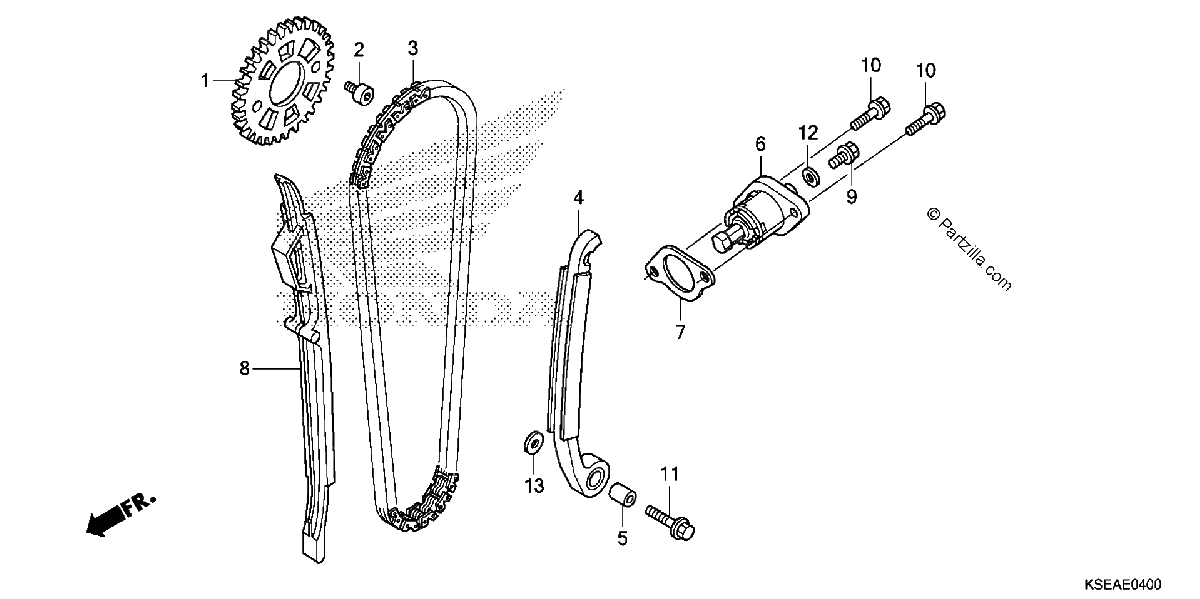 Diagrama de CAM CHAIN TENSIONER