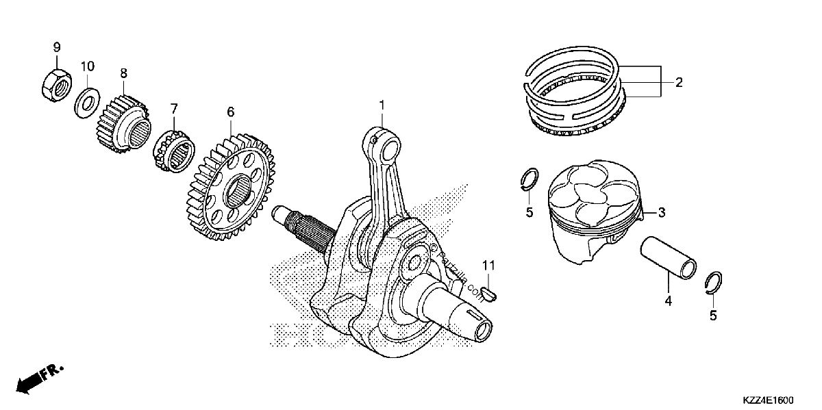 Diagrama de CRANKSHAFT PISTON
