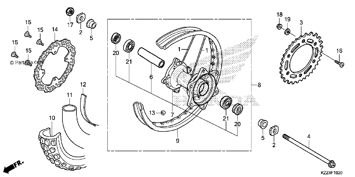 Diagrama de REAR WHEEL