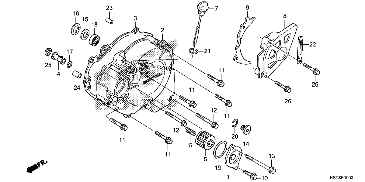 Diagrama de LEFT CRANKCASE COVER