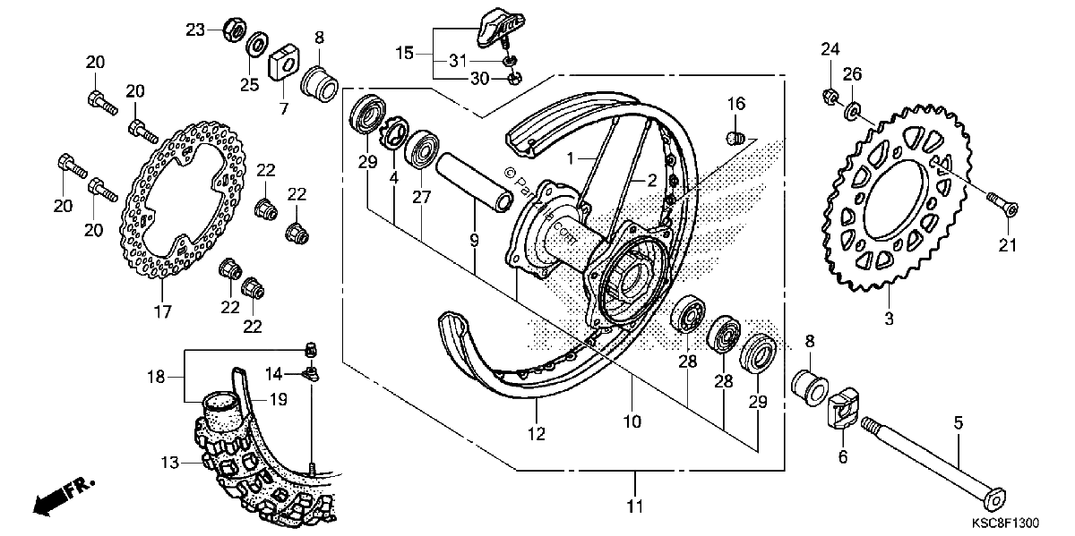 Diagrama de REAR WHEEL