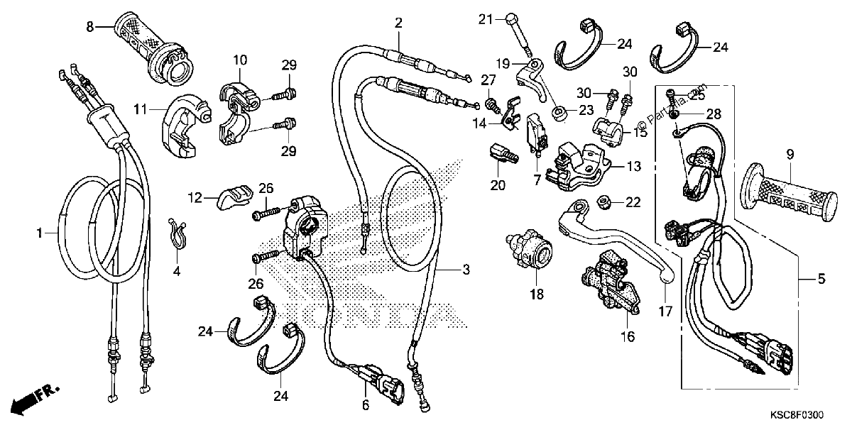Diagrama de HANDLE LEVER SWITCH CABLE
