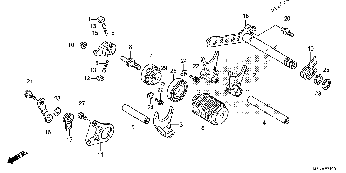 Diagrama de GEARSHIFT DRUM