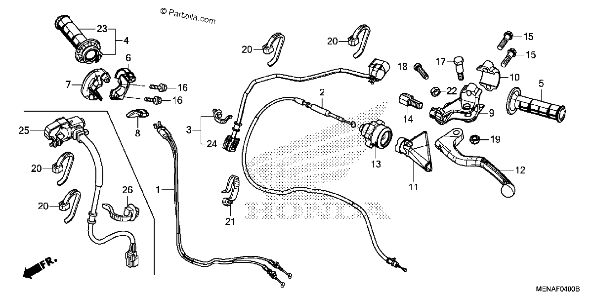 Diagrama de HANDLE LEVER SWITCH CABLE