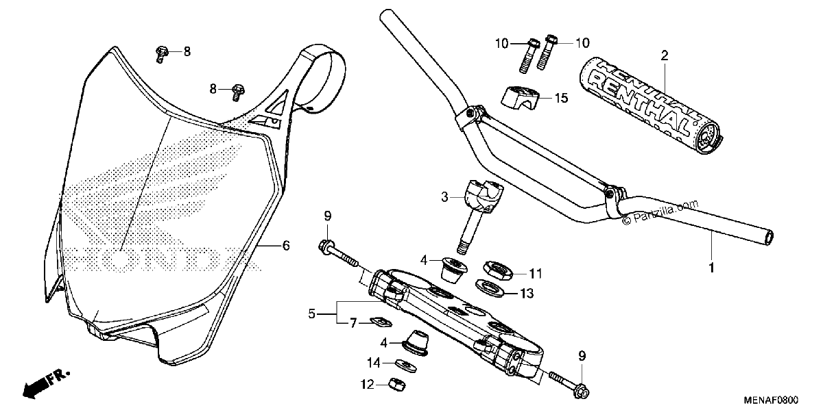 Diagrama de HANDLEBAR TOP BRIDGE
