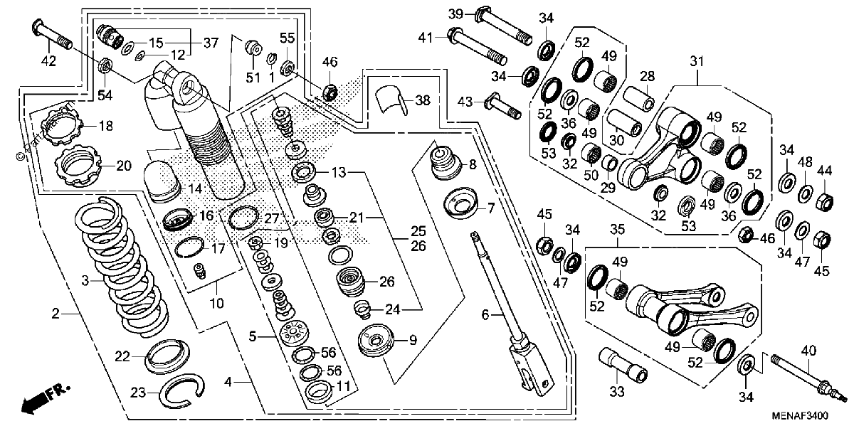 Diagrama de REAR SHOCK ABSORBER