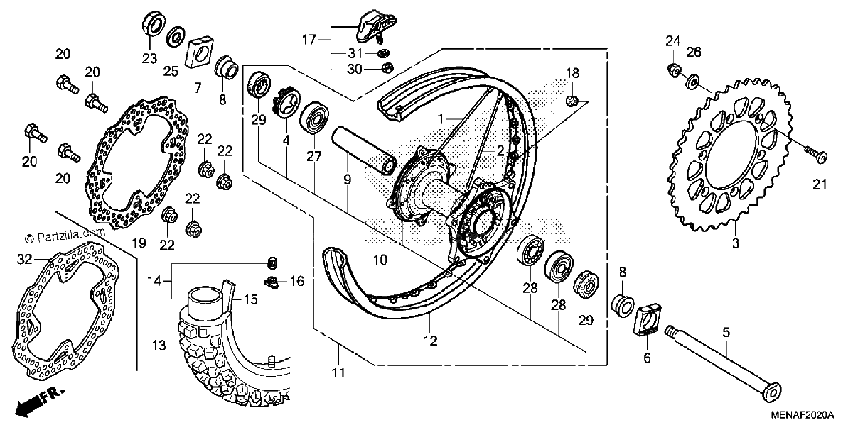 Diagrama de REAR WHEEL