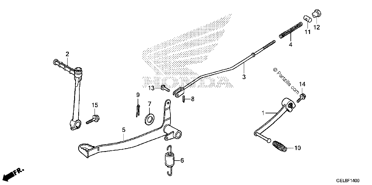 Diagrama de BRAKE PEDAL KICK STARTER ARM