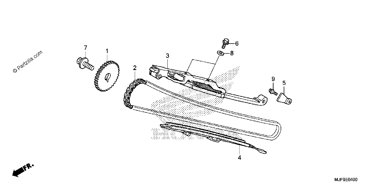 Diagrama de CAM CHAIN TENSIONER