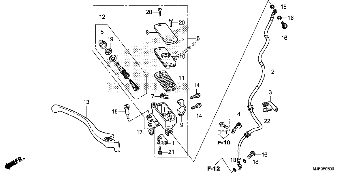 Diagrama de FRONT BRAKE MASTER CYLINDER 1