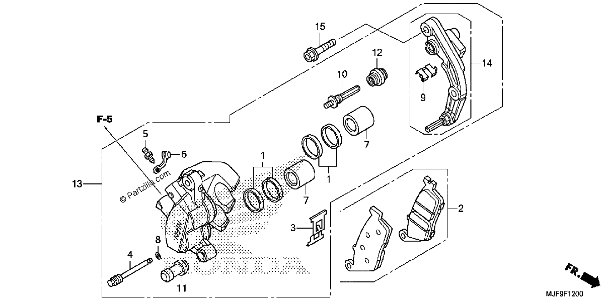 Diagrama de FRONT BRAKE CALIPER 1