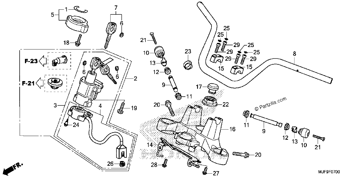 Diagrama de HANDLEBAR TOP BRIDGE