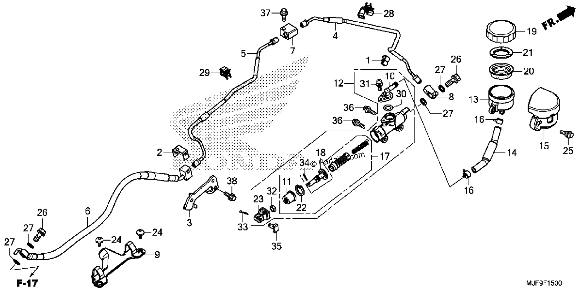 Diagrama de REAR BRAKE MASTER CYLINDER 1