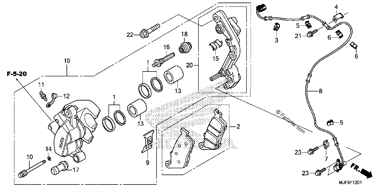 Diagrama de FRONT BRAKE CALIPER 2