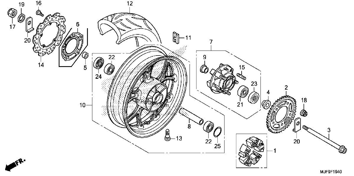 Diagrama de REAR WHEEL