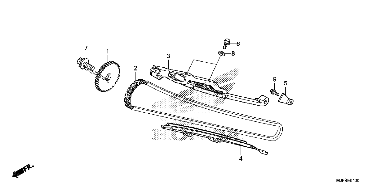Diagrama de CAM CHAIN TENSIONER