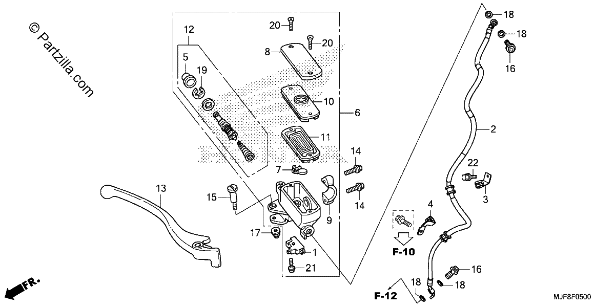 Diagrama de FRONT BRAKE MASTER CYLINDER 1