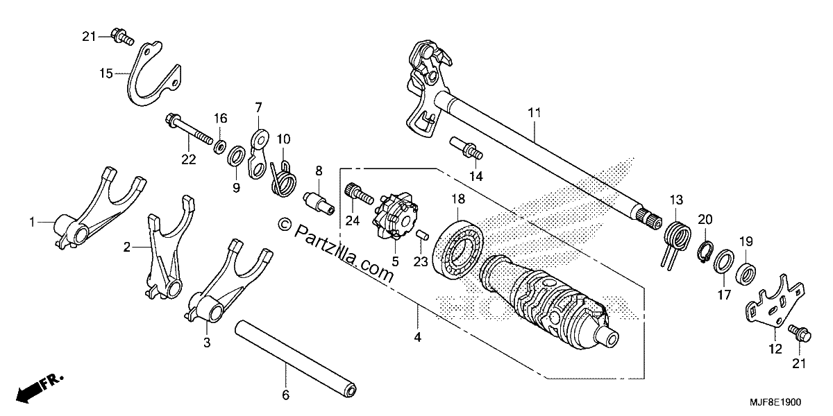 Diagrama de GEARSHIFT DRUM 1