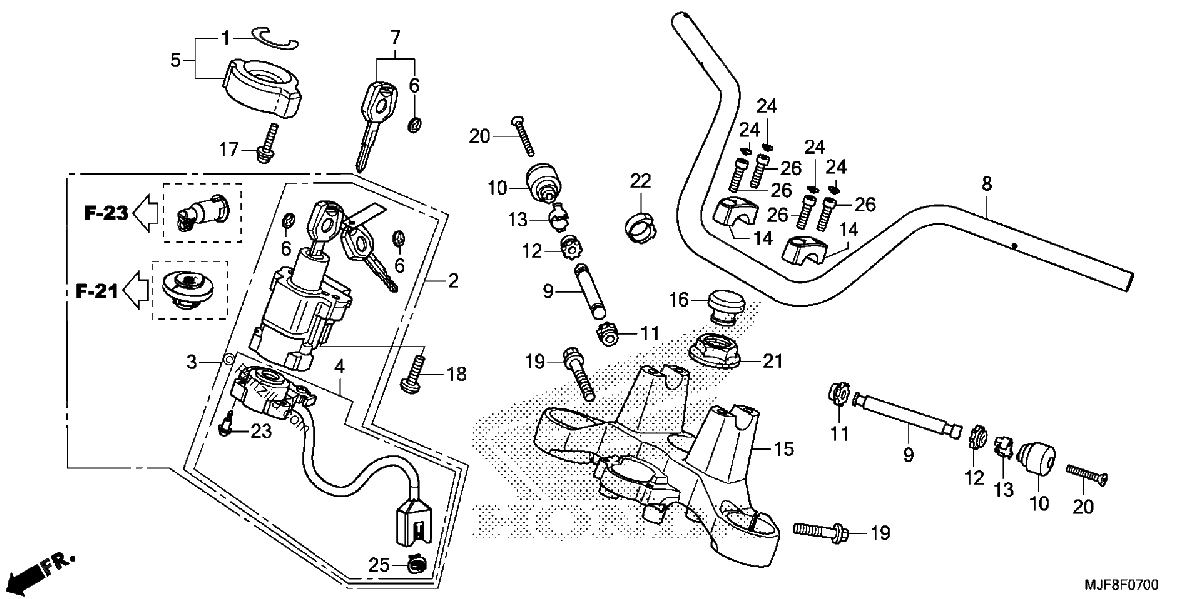 Diagrama de HANDLEBAR TOP BRIDGE