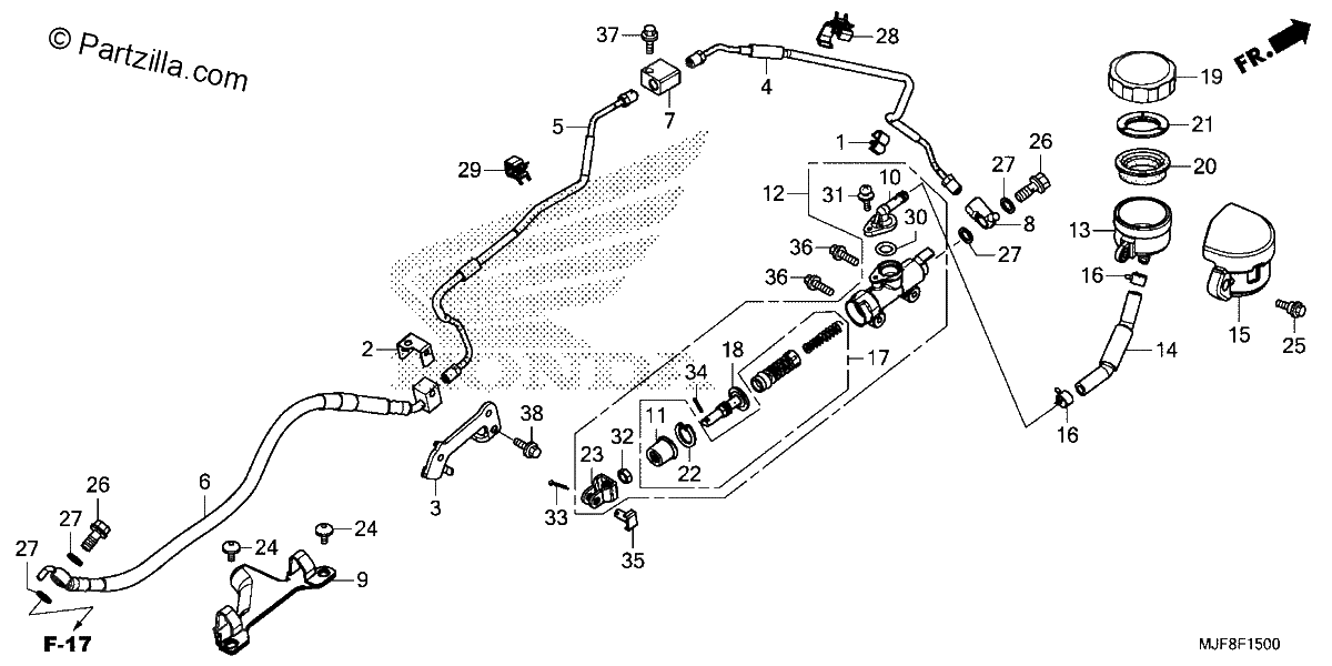 Diagrama de REAR BRAKE MASTER CYLINDER 1